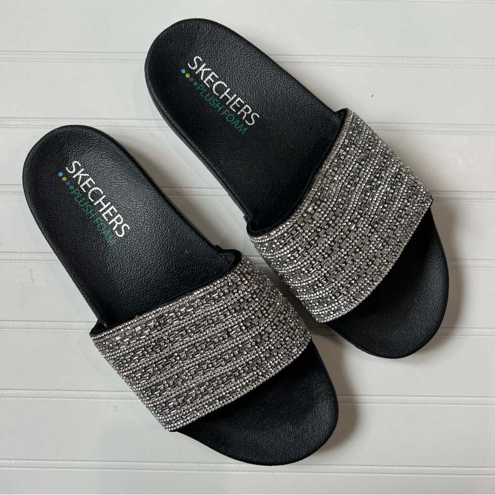 Skechers Plush Foam Cali Pop Ups Rocker Glam Slide Sandal Women’s Size 11